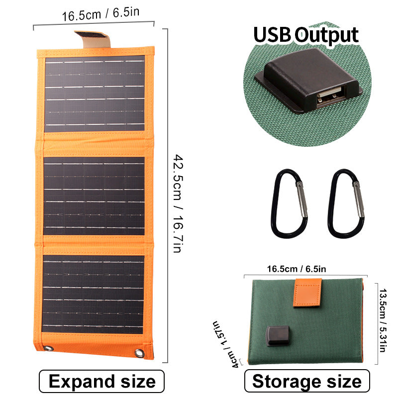 🌞⚡SolarPack Charge™ - ソーラーチャージャー折りたたみ式 5V 20W USB出力 キャンプ用🌞⚡