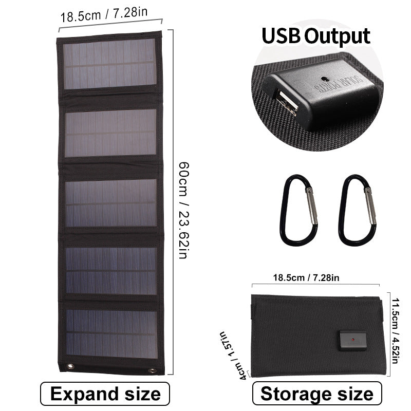 🌞⚡SolarPack Charge™ - ソーラーチャージャー折りたたみ式 5V 20W USB出力 キャンプ用🌞⚡