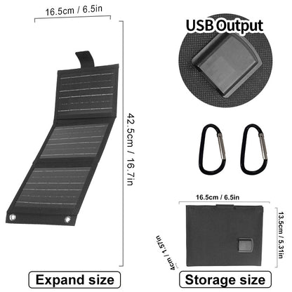 🌞⚡SolarPack Charge™ - ソーラーチャージャー折りたたみ式 5V 20W USB出力 キャンプ用🌞⚡